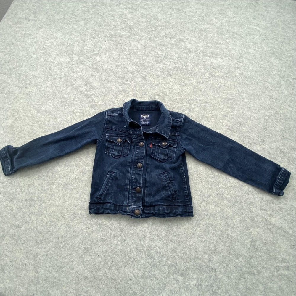 Levi's Jacket Kids 4T Blue Denim Button Front Trucker Style Pockets Toddler
